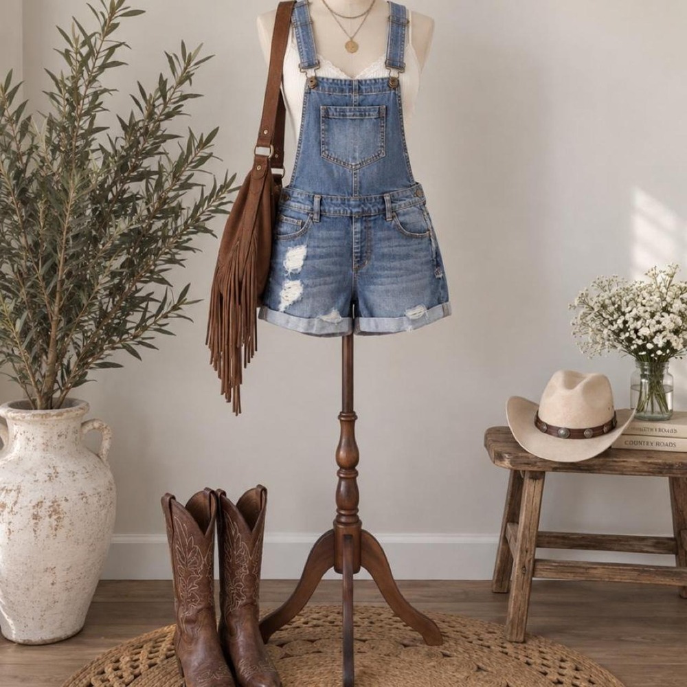 Dollhouse Denim Overall Shorts – Size 11